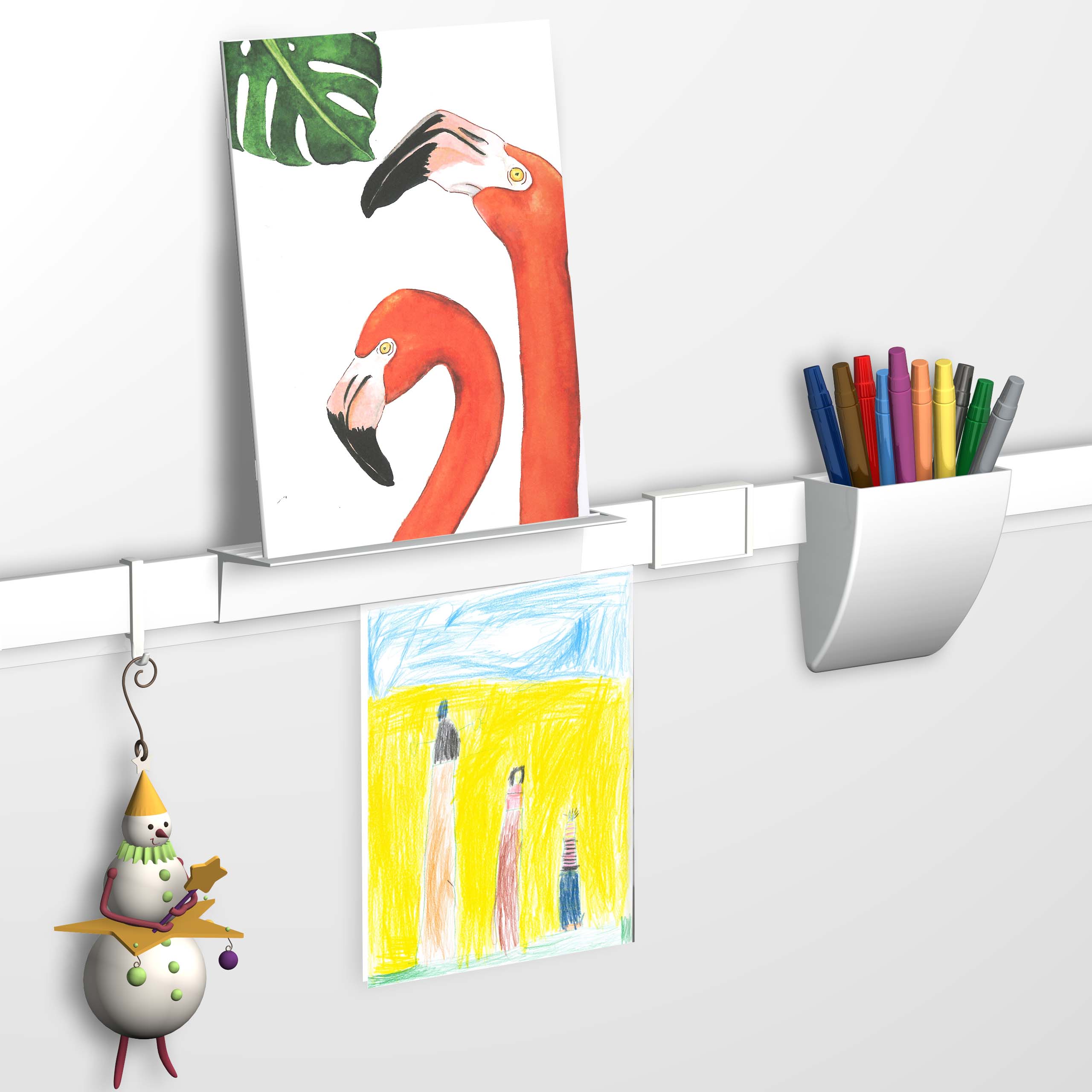 Info Rail accessories - me clip, clip hanger, storage clip and support clip